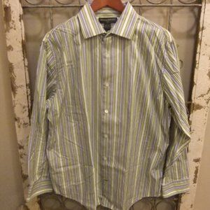 BANANA REPUBLIC MENS L/S STRIPED SHIRT-LARGE